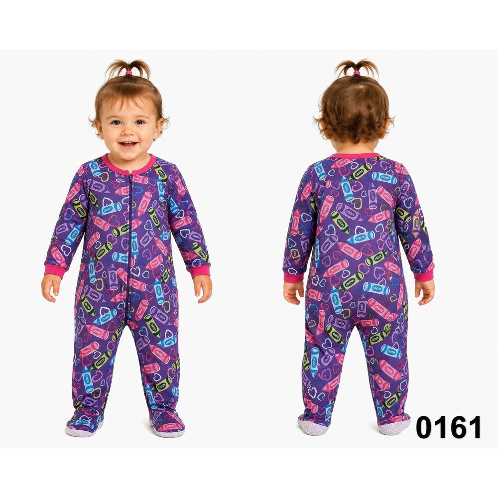 Too-Nite Crayon Print Footed Sleeper - Size 24M - 0161